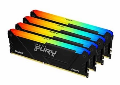 Оперативная память для ПК Kingston Fury Beast RGB DDR4 32GB (4x8GB) 3200MHz UDIMM PC4-3200 (KF432C16BB2AK4/32)
