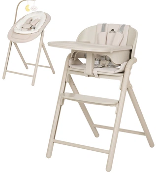 Стільчик для годування CARRELLO Tenero з шезлонгом та алюмінієвою рамою Olympus Beige CRL-9507