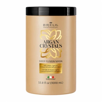 Маска BRELIL Professional Maschera Deep Nutrition Cristalli di Argan BIO TRAITEMENT для глибокого живлення волосся з олією арганії та алое 1000 мл