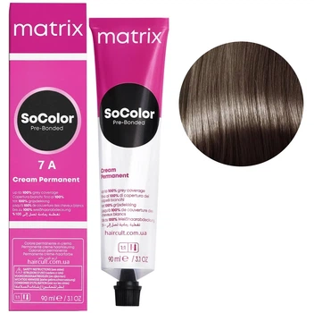 Крем-фарба для волосся MATRIX SoColor Pre-Bonded 7A блондин попелястий 90 мл