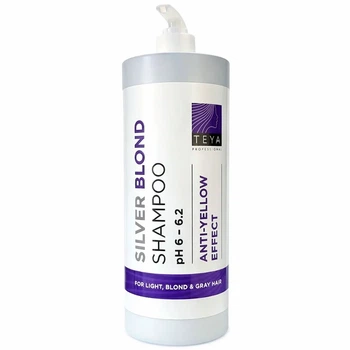 Шампунь TEYA Professional SILVER BLOND Shampoo Anti-Yellow Effect фіолетовий для освітленого волосся (pH 6–6.2) 1000 мл