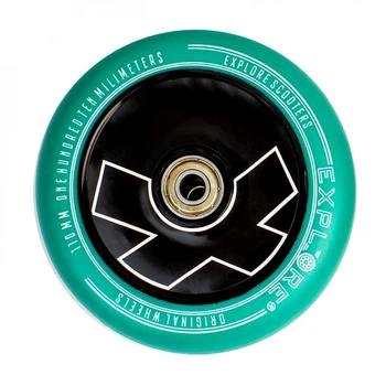 Колесо для трюкового самокату eXplore 110X 24mm Black & Aqua