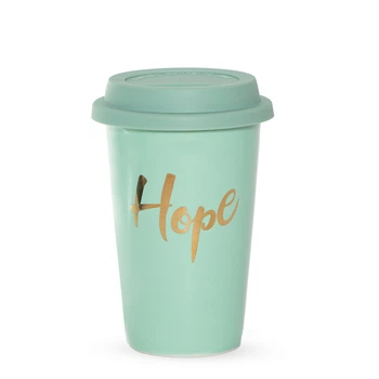 Кружка Kaktus Hope мятный с силиконовой крышкой 400мл