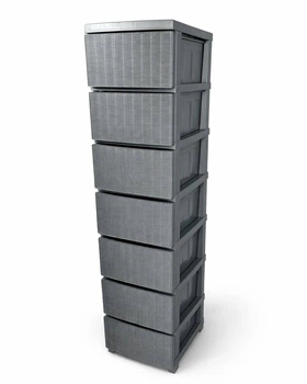 Комод R-plastic пластиковый R-Plastic Rotang на 7 ярусов, серый