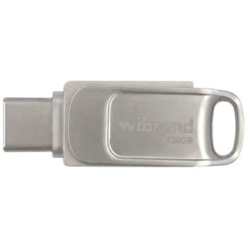 USB флеш накопитель Wibrand 128GB Bee Silver USB 3.2/Type-C (WI3.2TC/BE128TC039S)