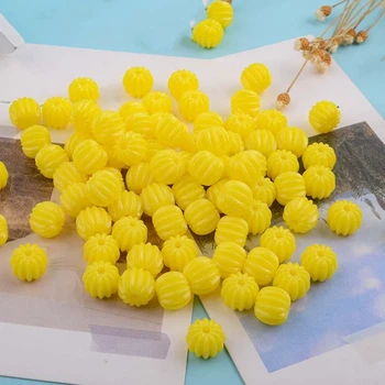 Намистини пластикові Гарбузик жовті 10 мм (500-101/yellow) Фасування 250г