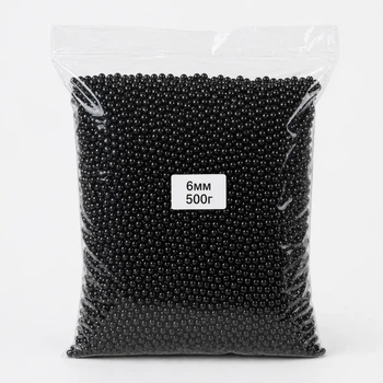 Намистини пластикові кульки чорні 6 мм 500 г (black-500/6мм)