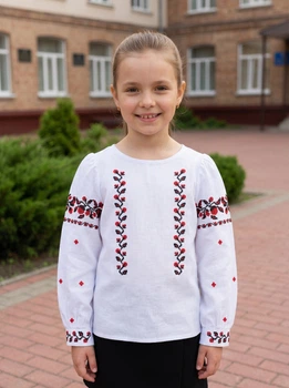 Вишиванка для дівчинки 070827 Mevis біла розмір 122