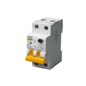 Автомат диференційного захисту SB-R9NE 2P C 25A 10mA Tип AC 6kA UEC [RCBO60-2-025-C-010-AC]