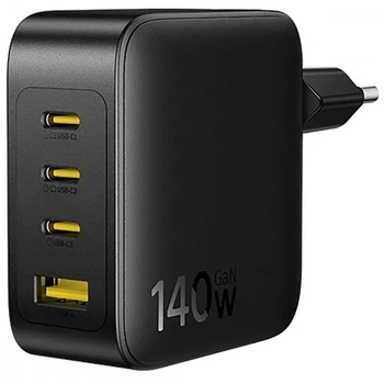 Зарядний пристрій Baseus USB/3xType-C PD 140W EnerFill FH11 GaN Black (E0121J00)