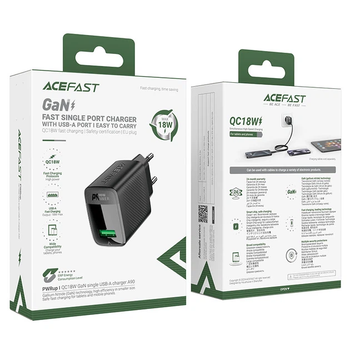 Мережевий зарядний пристрій ACEFAST A134 PD67W mini GaN USB-C fast charger Black