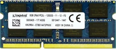 Оперативная память для ноутбука Kingston SO-DIMM DDR3 8GB 1600MHz PC3L-12800 2Rx8