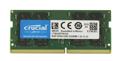 Оперативная память для ноутбука Crucial 8GB DDR4 3200MHz SO-DIMM (CT8G4SFRA32A.M8FRS)