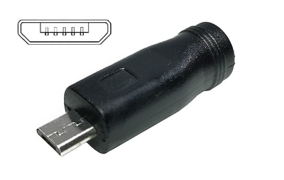 Переходник для блока питания 5.5x2.1 - micro USB 2pin