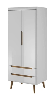Шафа платтяної Perfect Home Норді/Nordi NSZ80 2-дверна Білий/білий глянець