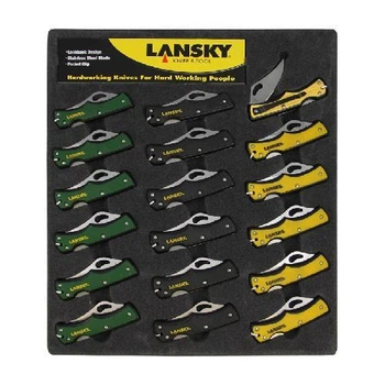 Набір ножів Lansky Презентаційний 18 шт Зелений Складаний Back Lock