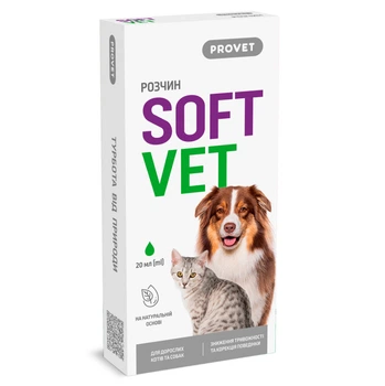 Пищевая добавка для кошек и собак Provet SOFTVET (антистрессовое действие) - 20 мл
