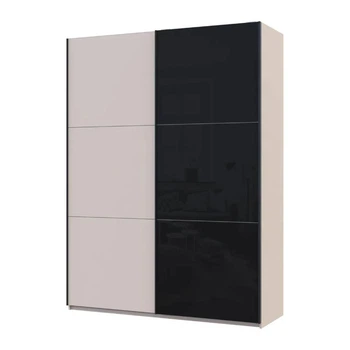 Шкаф купе Doros G-Caiser Кашемир/Черный 1 ДСП/1 стекло 3 части 180х60х240 (42005323) (DRS-012238)