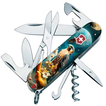 Нож складной Мультитул Victorinox Climber Ukraine Красный 91мм 15 функций (1.3703.3.T3210pw)