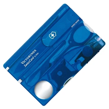 Набор мультитул Victorinox Swisscard Lite Синий Прозрачный 82х54х4мм 13 функций 0.7322.Т2
