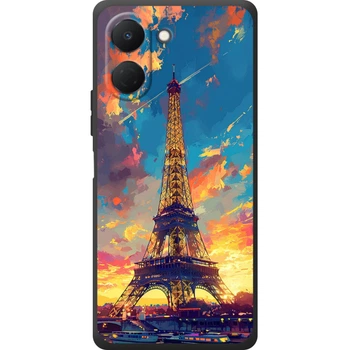 Силиконовый Чехол с Картинкой для Tecno Spark Go 3 Принт (Париж, Эйфелева Башня) (72625-ysm038)