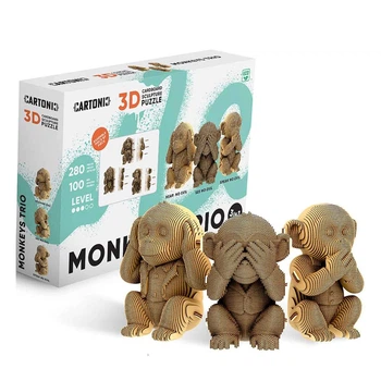 Картонный конструктор Cartonic 3D Puzzle Monkeys Trio