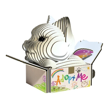 Сборная 3D модель Eugy Котенок сиамский, XEG-088