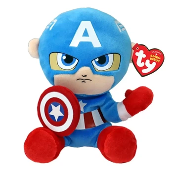Мягкая игрушка TY Inc Marvel Капитан Америка 15 см, 44002