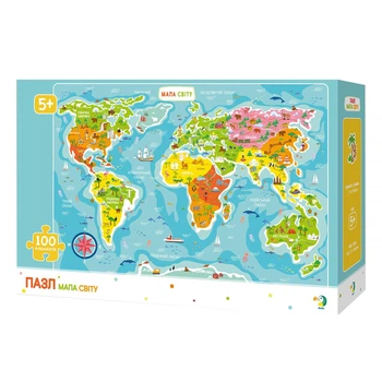 Пазл DoDo Карта Мира (укр) 100 эл ,300110/100110