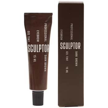 SCULPTOR Гель фарба для брів та вій DARK BROWN Темно коричнева, 15 мл