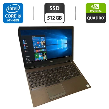 Мобільна робоча станція Dell Precision 7540 / 15.6" (3840x2160) IPS / Intel Core i9-9880H (8 (16) ядер по 2.3 - 4.8 GHz) / 16 GB DDR4 / 512 GB SSD / nVidia Quadro RTX 3000, 6 GB GDDR6, 192-bit / WebCam б/в