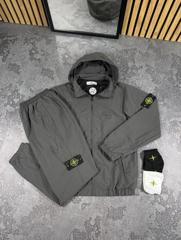 Мужской спортивный костюм Stone Island демисезонный 3XL серый (SS0025)