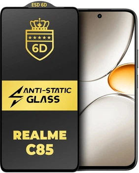 Защитное стекло 6D Anti-Static Realme C85 Glass Shield (45846)