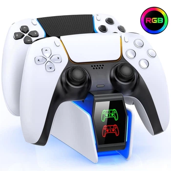 Зарядка для джойстиков PS5 с функциями Зарядное для джойстиков ps5 Зарядка для геймпадов PS5 Зарядная станция для джойстиков PS5 док станция пс5 подставка под джойстики ps5