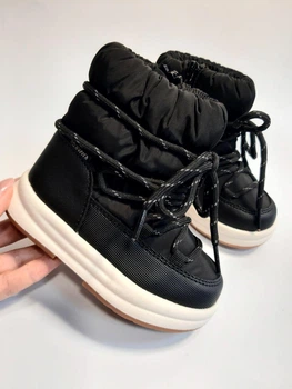 Зимние ботинки для девочки Apawwa 0146 black черные р. 23-15,8 см