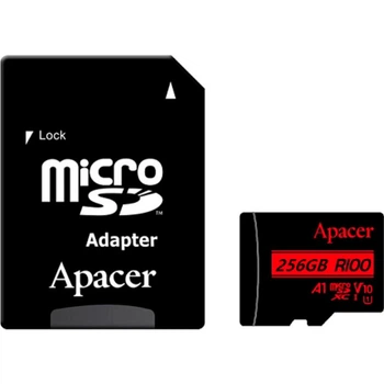 Карта памяти Apacer MicroSDXC R100 256GB Class 10 UHS-I/U1 + SD adapter (AP256GMCSX10UB-R) [175421]