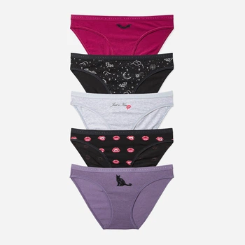Набір трусиків-сліпів жіночих бавовняних Victoria's Secret 499209503 XS 5 шт. Яскравий мікс (1161879929)