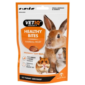 VetIQ Healthy Bites - Лакомство для выведения шерсти и предотвращения образования шерстяных комков для кроликов и грызунов 30 г (750826006846)