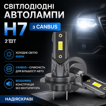 Светодиодные автолампы H7 с системой CANBUS и сверхъярким свечением, 2 шт