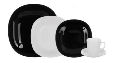 Сервиз столовый Luminarc Carine Black&White Черно-белый из стеклокерамики 30 предметов на 6 персон (163-135-N1500)