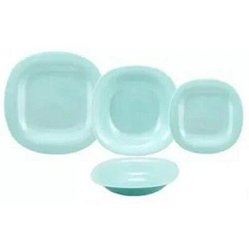 Сервиз столовый Luminarc Carine Light Turquoise Бирюзовый из ударопрочного стекла квадратный 18 предметов на 6 персон (163-135-P7628)