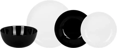 Сервиз столовый Luminarc Diwali Black&White Черно-белый из стеклокерамики 19 предметов на 6 персон (163-135-P4360)