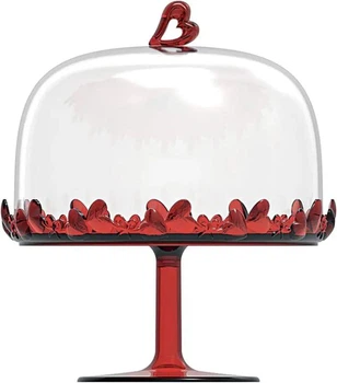 Тортовница на ножке с крышкой Guzzini Love Red Красная пластиковая круглая 18.4 см (163-135-11550165)