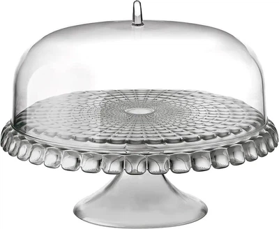 Тортовница Guzzini Tiffany Серая пластиковая круглая с крышкой 36 см (163-135-19940092)