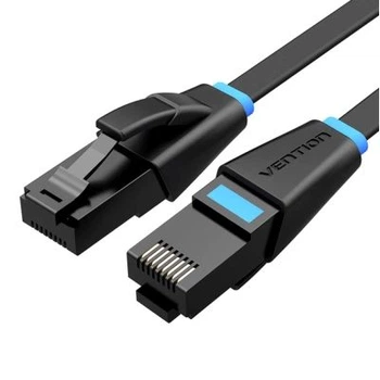 Патч-корд 2m UTP cat 6 RJ-45 flat black Vention (IBJBH)