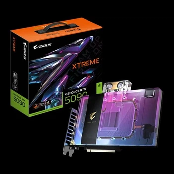 Відеокарта GIGABYTE GeForce RTX 5090 32GB GDDR7 AORUS EXTREME Waterforce WB під систему водного охолодження (GV-N5090AORUSX_WB-32GD)