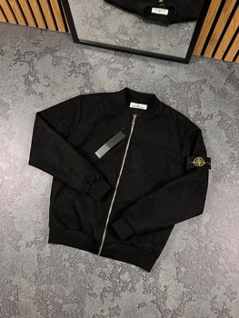 Мужской демисезонный бомбер Stone Island 2XL черный (SI0049)