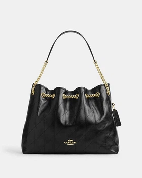 Сумка жіноча Coach Evelyn Shoulder Bag With Quilting чорна