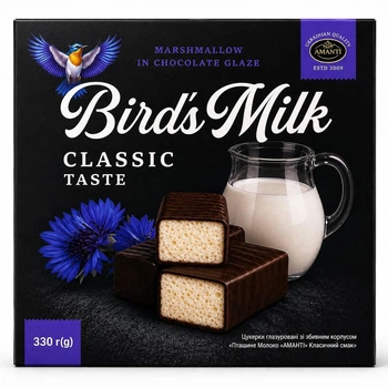 Конфеты Amanti Bird's Milk Classic Taste – птичье молоко в шоколадной глазури, 330 г