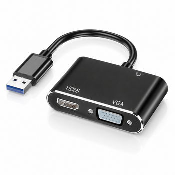 Перехідник USB на HDMI та VGA для підключення додаткового монітора 78215